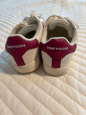 Tretorn Canvas Sneakers in Pink and White Accents